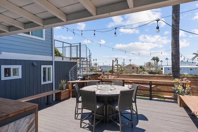 1009 S Cleveland St, Oceanside, CA 92054 - wooden deck with outdoor dining space