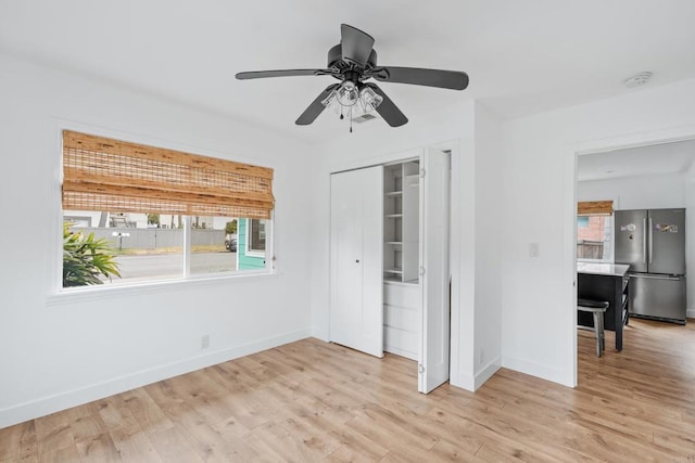1009 S Cleveland St, Oceanside, CA 92054 - unfurnished room featuring light wood-type flooring, a smoke detector, and ceiling fan