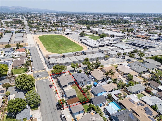 149 N Vail Ave, Montebello, CA 90640 - aerial view of property and surrounding area featuring property parcel outlined
