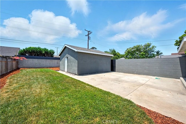 149 N Vail Ave, Montebello, CA 90640 - fenced backyard with a patio area and a shed