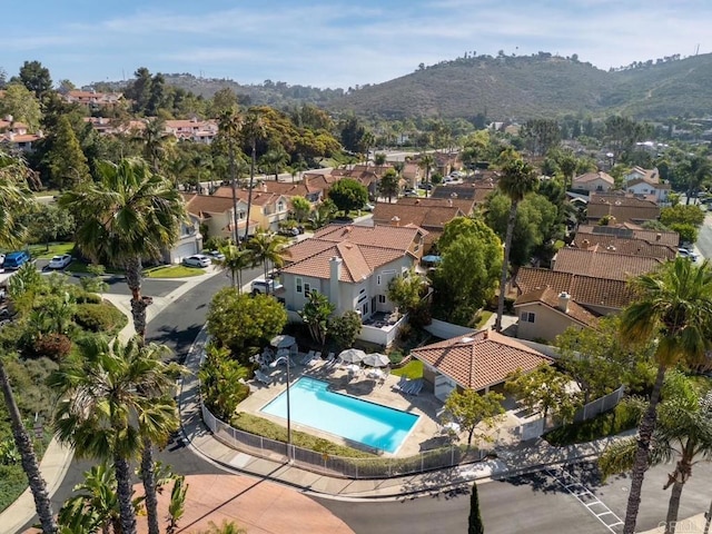 3430 Corte Viejo, Carlsbad, CA 92009 - aerial view of residential area featuring a mountainous background and a pool