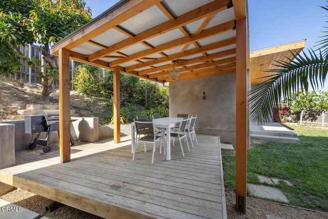 572 Skyline Rd, Ventura, CA 93003 - wooden terrace featuring outdoor dining area