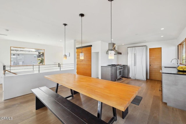 572 Skyline Rd, Ventura, CA 93003 - dining room featuring light wood-style flooring and recessed lighting