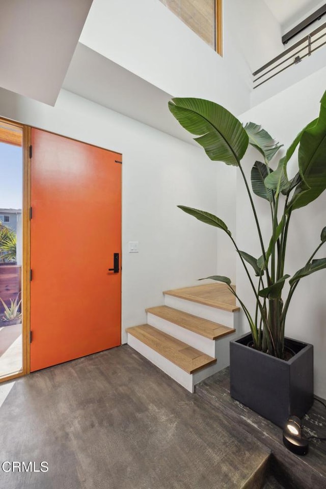 572 Skyline Rd, Ventura, CA 93003 - staircase with wood finished floors