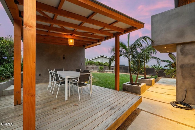 572 Skyline Rd, Ventura, CA 93003 - wooden deck with a fenced backyard and outdoor dining space