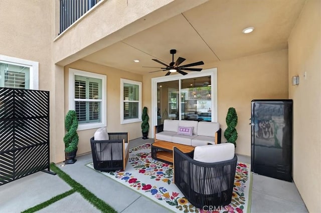 2516 Chad Zeller Ln, Corona, CA 92882 - view of patio featuring outdoor lounge area and a ceiling fan