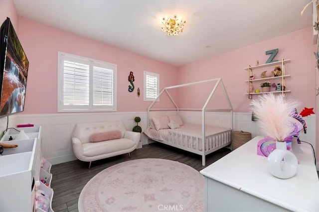 2516 Chad Zeller Ln, Corona, CA 92882 - bedroom with dark wood-type flooring and a wainscoted wall