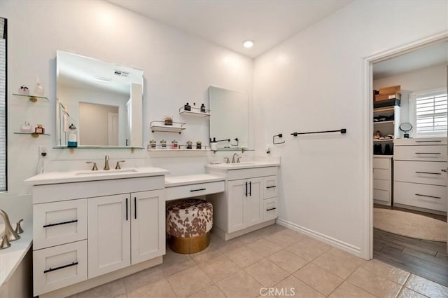 2516 Chad Zeller Ln, Corona, CA 92882 - full bathroom featuring vanity, tile patterned floors, and a walk in closet