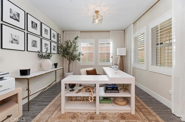 2516 Chad Zeller Ln, Corona, CA 92882 - office area with dark wood-style flooring and healthy amount of natural light