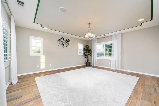 1782 Saige View Cir, Upland, CA 91784 - empty room featuring a chandelier, light wood-style flooring, and recessed lighting
