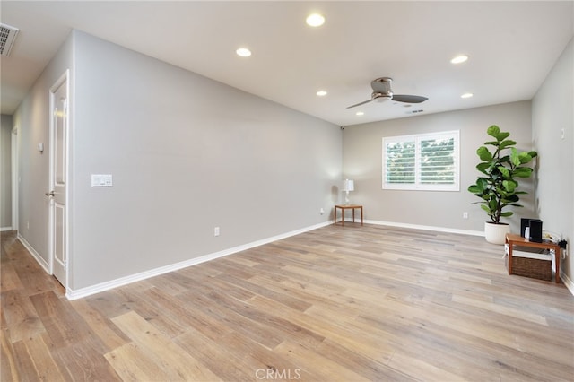 1782 Saige View Cir, Upland, CA 91784 - empty room featuring a ceiling fan, light wood finished floors, and recessed lighting
