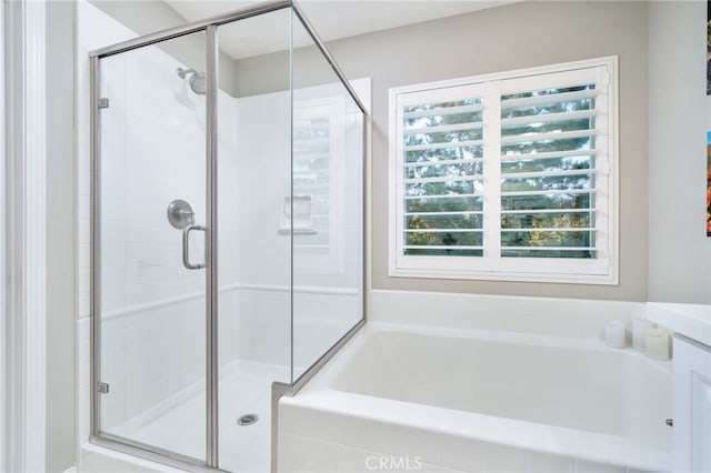 1782 Saige View Cir, Upland, CA 91784 - bathroom with a garden tub, a stall shower, and vanity