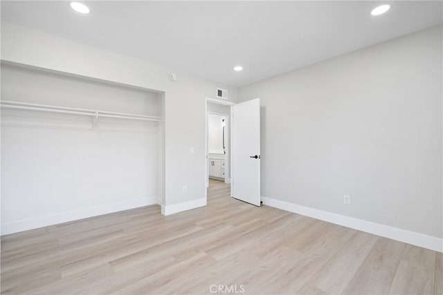 18684 Santa Ynez St, Fountain Valley, CA 92708 - unfurnished bedroom with a closet, recessed lighting, and wood finished floors