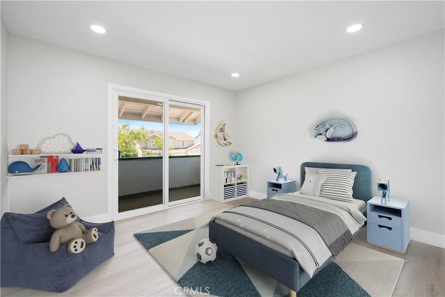 18684 Santa Ynez St, Fountain Valley, CA 92708 - bedroom featuring wood finished floors, access to outside, and recessed lighting