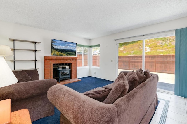 1403 Manzana Way, San Diego, CA 92139 - living area with a textured ceiling and tile patterned flooring