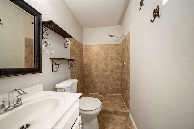 41015 163rd St E, Lancaster, CA 93535 - full bathroom with vanity, tiled shower, and tile patterned floors