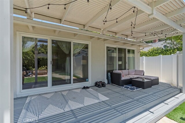 12424 Sarah St, Studio City, CA 91604 - deck featuring an outdoor hangout area