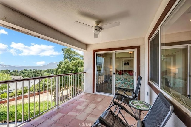 4445 Eucalyptus Ave, Lakeport, CA 95453 - balcony with a ceiling fan and a mountain view