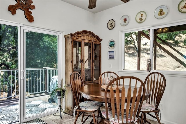 4445 Eucalyptus Ave, Lakeport, CA 95453 - dining area with ceiling fan