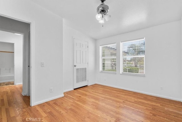 1225 N Alessandro St, Banning, CA 92220 - unfurnished bedroom featuring light wood finished floors and ceiling fan
