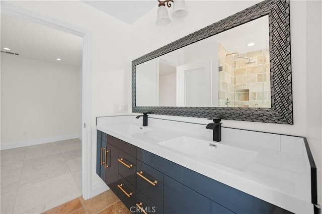 3856 Vista Linda Dr, Encino, CA 91316 - full bath with double vanity and tiled shower