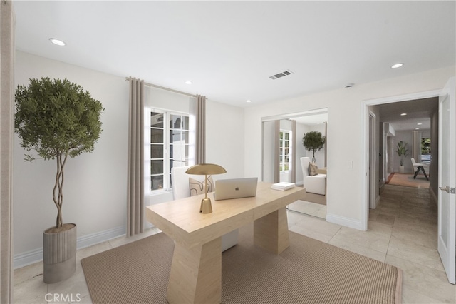3856 Vista Linda Dr, Encino, CA 91316 - office featuring recessed lighting and light tile patterned flooring