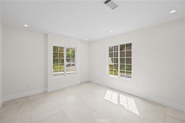 3856 Vista Linda Dr, Encino, CA 91316 - tiled empty room with baseboards and recessed lighting