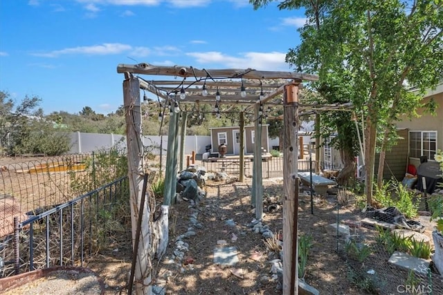 1946 Desert Front Rd, Wrightwood, CA 92397 - fenced yard featuring an outdoor structure