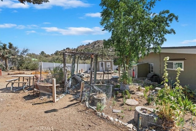 1946 Desert Front Rd, Wrightwood, CA 92397 - view of yard with a pergola and a mountain view