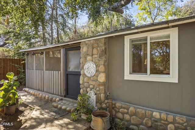 12710 Ojai Rd, Ojai, CA 93023 - property entrance featuring stone siding