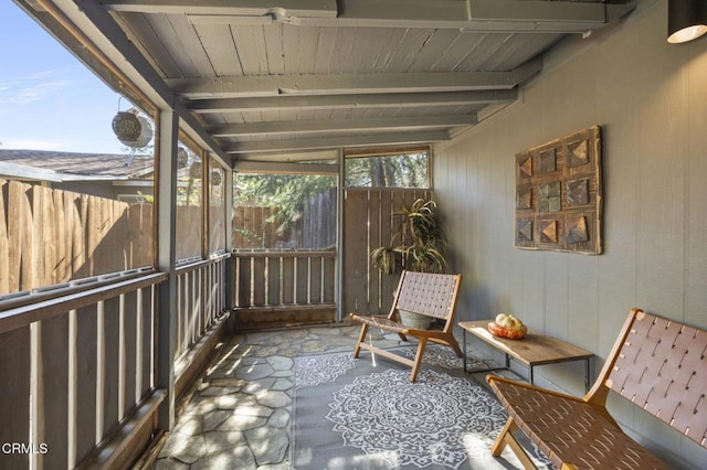 12710 Ojai Rd, Ojai, CA 93023 - sunroom featuring beam ceiling