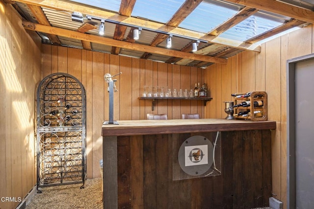 12710 Ojai Rd, Ojai, CA 93023 - bar featuring wooden walls and carpet