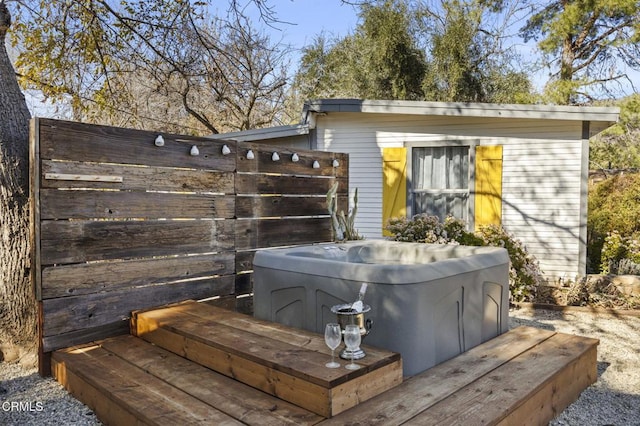 12710 Ojai Rd, Ojai, CA 93023 - deck featuring a hot tub