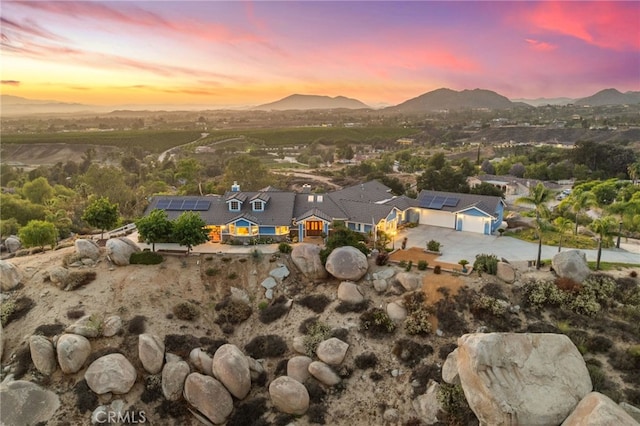 40115 Via Cordova, Temecula, CA 92592 - aerial view at dusk of a mountain view