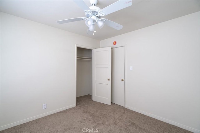 2124 Rutgers Ave, Long Beach, CA 90815 - unfurnished bedroom with light carpet, a closet, and a ceiling fan