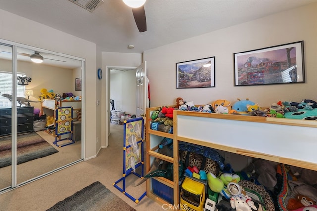 251 E Center St, Covina, CA 91723 - bedroom featuring carpet, a closet, and ceiling fan