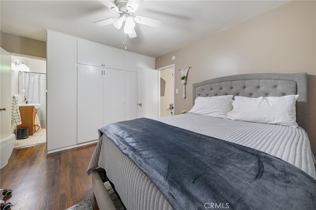 251 E Center St, Covina, CA 91723 - bedroom with wood finished floors, ceiling fan, and a closet