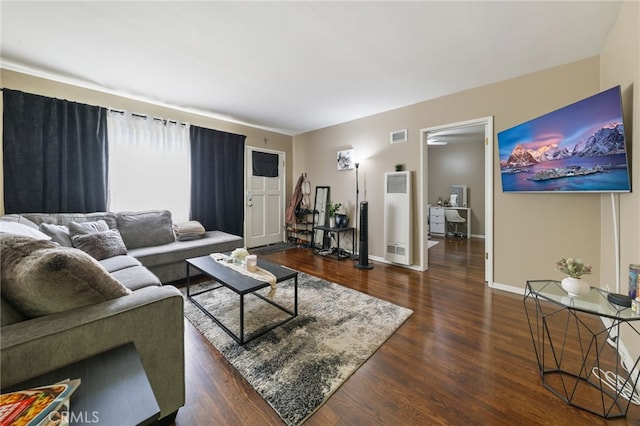 251 E Center St, Covina, CA 91723 - living room featuring wood finished floors and a heating unit