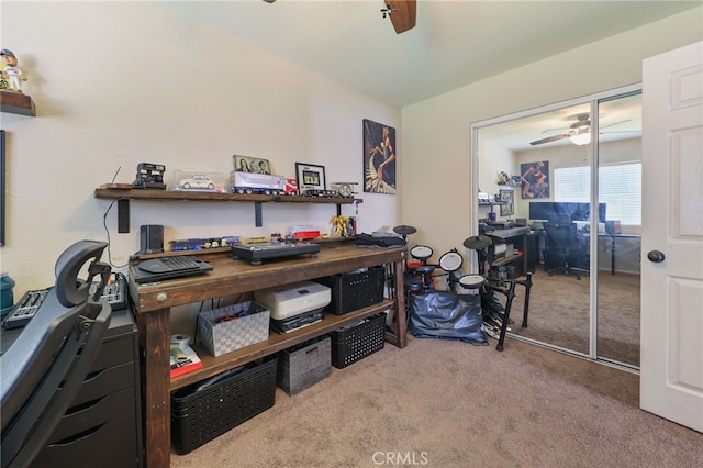 251 E Center St, Covina, CA 91723 - office space featuring a ceiling fan and carpet