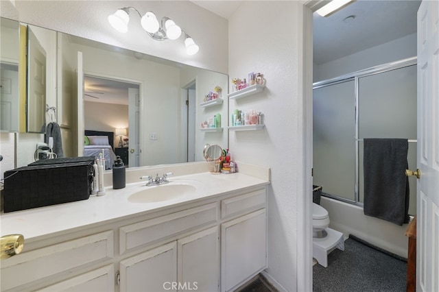 251 E Center St, Covina, CA 91723 - ensuite bathroom featuring vanity and shower / bath combination with glass door