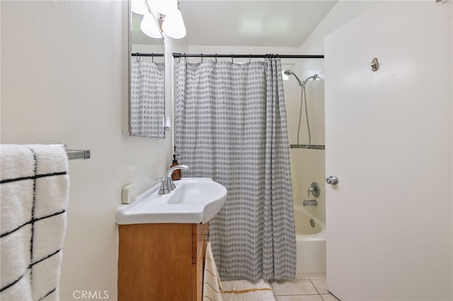 251 E Center St, Covina, CA 91723 - full bath featuring vanity, shower / bathtub combination with curtain, and tile patterned flooring