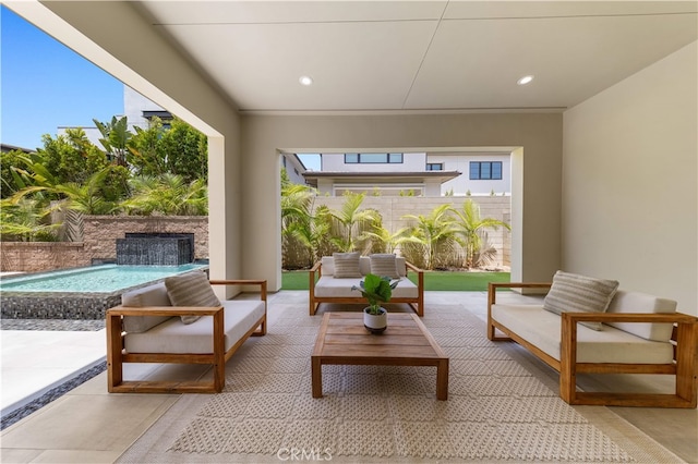 61 Dorado, Irvine, CA 92618 - fenced backyard with a patio area and an outdoor hangout area