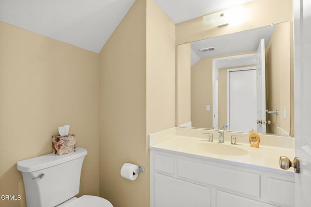 2085 Koala Pl, Oxnard, CA 93036 - half bathroom with vanity and lofted ceiling
