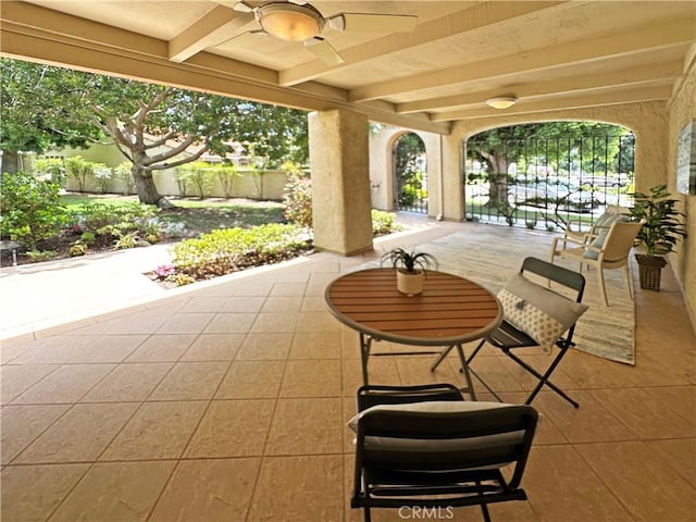 3525 Bahia Blanca W Unit B, Laguna Woods, CA 92637 - view of patio with a ceiling fan