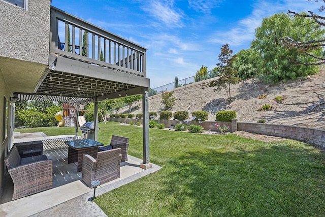 2504 Martingail Dr, Covina, CA 91724 - view of yard featuring a playground, a patio area, and an outdoor living space