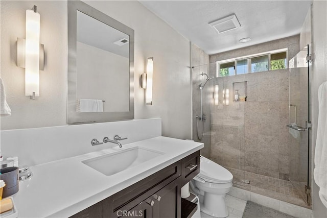 2504 Martingail Dr, Covina, CA 91724 - bathroom with vanity, a shower stall, and tile patterned floors