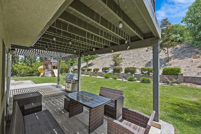 2504 Martingail Dr, Covina, CA 91724 - view of patio featuring a playground and area for grilling