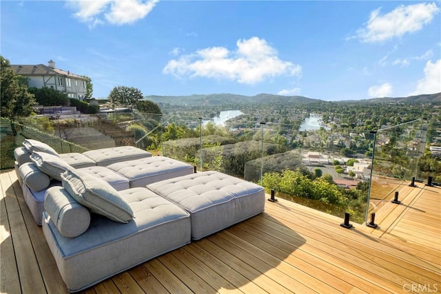 32075 Canterhill Pl, Westlake Village, CA 91361 - wooden terrace featuring a mountain view