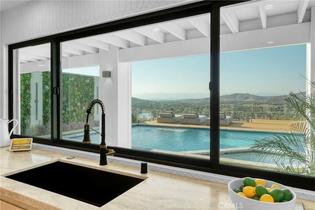 32075 Canterhill Pl, Westlake Village, CA 91361 - view of pool featuring a mountain view and a pool with connected hot tub