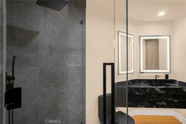 32075 Canterhill Pl, Westlake Village, CA 91361 - full bath featuring a shower stall, vanity, and recessed lighting